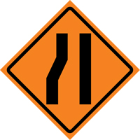 Merge Right Roll-Up Traffic Sign, 29-1/2" x 29-1/2", Vinyl, Pictogram Cintas