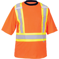 T-shirt de s&eacute;curit&eacute;, Polyester, Moyen, Orange haute visibilit&eacute; Cintas