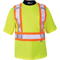 T-shirt de s&eacute;curit&eacute;, Polyester, Moyen, Jaune lime haute visibilit&eacute; Cintas