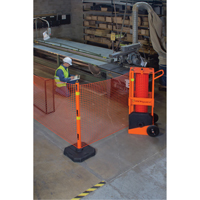 Portable Safety Zone, 100' L, Steel, Orange Cintas