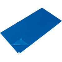 Tapis pelables de rechange pour salle blanche, &eacute;paisseur 1,57 mils, 1-1/2' la, 3' lo x Bleu Cintas