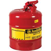 Bidons s&eacute;curitaires, Type I, Acier, 5 gal. US, Rouge, Homologu&eacute; FM/List&eacute; UL/ULC Cintas