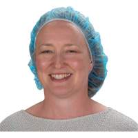 Non-Woven Bouffant Caps, Polypropylene, 21"/Large, Blue Cintas
