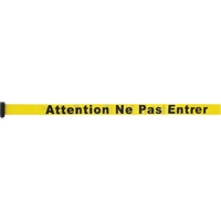 Tape Cassette for Build-Your-Own Crowd Control Barriers, Attention ne pas entrer, 7', Yellow Tape Cintas