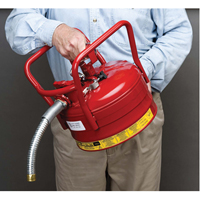 D.O.T. AccuFlow Safety Cans, Type II, Steel, 2.5 US gal., Red, FM Approved Cintas