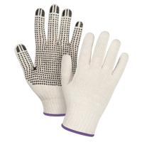 Lightweight Dotted String Knit Gloves, Poly/Cotton, Single Sided, 7 Gauge, X-Small Cintas