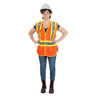 Veste d'arpenteur haute visibilit&eacute;, conforme &agrave; la CSA, Orange haute visibilit&eacute;, Moyen, Polyester Cintas