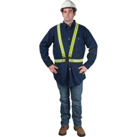 Standard-Duty Safety Harness, High Visibility Lime-Yellow, Silver Reflective Colour, X-Large Cintas
