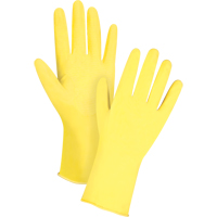 Canary Yellow Chemical-Resistant Gloves, Size 7, 12" L, Latex, Flock-Lined Inner Lining, 15-mil Cintas