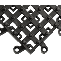 ErgoDeck&reg; Matting With Integrated No-Slip Cleats No. 553, PVC, 1-1/2' W x 1-1/2' L, 7/8" Thick, Black Cintas