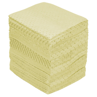 Industrial-Grade Fine Fibre Sorbent Pads, Hazmat, 15" x 17", 40 gal. Absorbancy Cintas