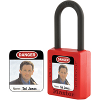 &eacute;tiquettes d'identification &agrave; photo pour cadenas en thermoplastique Zenex Cintas