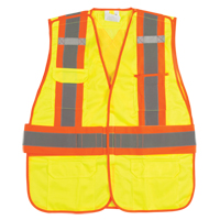Flame-Resistant Surveyor Vest, High Visibility Lime-Yellow, Medium, Polyester Cintas