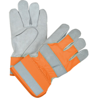 Premium Quality High Visibility Fitters Gloves, Large, Split Cowhide Palm, Cotton Inner Lining Cintas