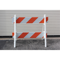 Barricades, En A, 28,6" lo x 40" h, Orange/Blanc Cintas