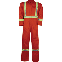 Unlined Hi-Vis Coveralls, Size Small, Orange Cintas