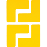 Floor Corner Marks, L, 5" L x 2" W, Yellow, Polyester Cintas