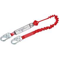 PRO Elastic Shock-Absorbing Lanyard, 6', Snap Hook Center, Snap Hook Leg Ends, Polyester Cintas