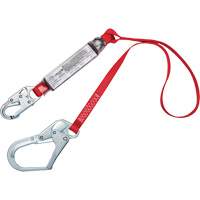 Shock-Absorbing Lanyard, 4', Snap Hook Center, Rebar Hook Leg Ends, Polyester Cintas