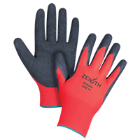 Black & Red Crinkle Grip Coated Gloves, 10/X-Large, Rubber Latex Coating, 13 Gauge, Polyester Shell Cintas