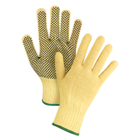 Gants tricot&eacute;s sans couture &agrave; pois, Taille Moyen/8, Calibre 7, Rev&ecirc;tement PVC, Enveloppe en Kevlar, ASTM ANSI niveau A2/EN 388 niveau 3 Cintas