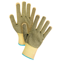 Gants tricot&eacute;s deux c&ocirc;t&eacute;s, sans couture, &agrave; pois, Taille T-Grand/10, Calibre 7, Rev&ecirc;tement PVC, Enveloppe en Kevlar, ASTM ANSI niveau A2/EN 388 niveau 3 Cintas