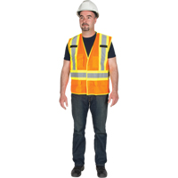 5-Point Tear-Away Premium Safety Vest , High Visibility Orange, Large/X-Large, Polyester Cintas