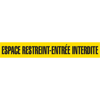 Barricade Tape, French, 3" W x 1000' L, 3 mils, Black on Yellow Cintas