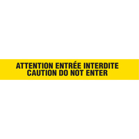 Barricade Tape, Bilingual, 3" W x 1000' L, 3 mils, Black on Yellow Cintas