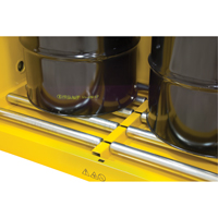 Vertical Drum Storage Cabinet, 110 US gal. Cap., 2 Drums, Yellow Cintas