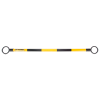 Telescopic Barricade Bar, 85" Extended Length, Black/Yellow Cintas