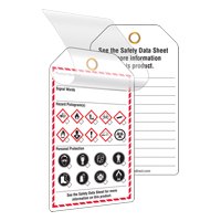 &eacute;tiquettes auto-plastifiantes pour le milieu de travail, Papier cartonn&eacute;, 3-3/8" la x 5-3/4" h, Anglais Cintas