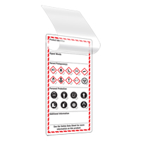 &eacute;tiquettes auto-plastifiantes pour le milieu de travail, Papier cartonn&eacute;, 3" la x 6" h, Anglais Cintas