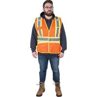 Veste d'arpenteur r&eacute;sistante aux flammes, Orange haute visibilit&eacute;, Moyen, Polyester Cintas