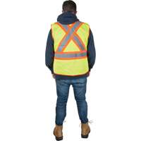 Flame-Resistant Surveyor Vest, High Visibility Lime-Yellow, Medium, Polyester Cintas