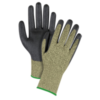 Gants &eacute;lastiques sans coutures r&eacute;sistants &agrave; la coupe noir & jaune, Taille Moyen/8, Calibre 13, Rev&ecirc;tement Mousse de nitrile, Enveloppe en Aramide, ASTM ANSI niveau A6 Cintas