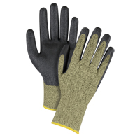 Gants &eacute;lastiques sans coutures r&eacute;sistants &agrave; la coupe noir & jaune, Taille 2T-Grand/11, Calibre 13, Rev&ecirc;tement Mousse de nitrile, Enveloppe en Aramide, ASTM ANSI niveau A6 Cintas