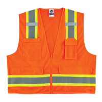 Veste d'arpenteur &agrave; 2 tons GloWear 8248Z, Orange haute visibilit&eacute;, Moyen/Petit, Polyester Cintas
