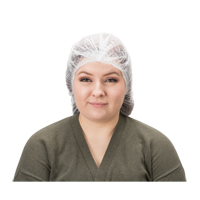 Pleated Bouffant Cap, Polypropylene, 19", White Cintas