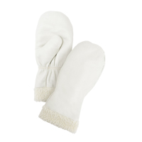 Mitaines d'hiver en cuir fleur de premi&egrave;re qualit&eacute; doubl&eacute;es de boa, Taille Grand, Mitaine Cintas