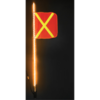 Safety Whip&reg; Heavy-Duty LED Whips, Hitch Mount, 5 High, Orange with Reflective Cintas