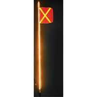 Safety Whip&reg; Heavy-Duty LED Whips, Hitch Mount, 8 High, Orange with Reflective Cintas