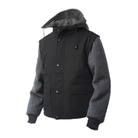 Manteau avec manches &agrave; fermeture &agrave; glissi&egrave;re, Hommes, Grand, Noir Cintas