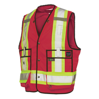 Veste de s&eacute;curit&eacute; pour arpenteur, Rouge, Grand, Polyester Cintas