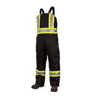 Salopettes de s&eacute;curit&eacute; doubl&eacute;e, Polyester/Polyur&eacute;thane, Grand, Noir Cintas