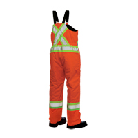 Salopettes de s&eacute;curit&eacute; doubl&eacute;e, Polyester/Polyur&eacute;thane, Grand, Orange haute visibilit&eacute; Cintas