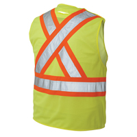 Veste de s&eacute;curit&eacute; d&eacute;tachable en cinq points, Jaune lime haute visibilit&eacute;, Grand/T-Grand, Polyester Cintas