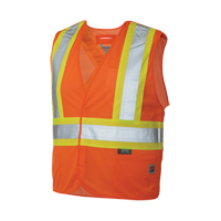 Veste de s&eacute;curit&eacute; d&eacute;tachable en cinq points, Orange haute visibilit&eacute;, Grand/T-Grand, Polyester Cintas