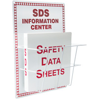Station de type panier en aluminium pour les fiches signal&eacute;tiques, Anglais, Compris reliures Cintas