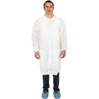 Sarreau de laboratoire, Polypropyl&egrave;ne, Blanc, Grand Cintas